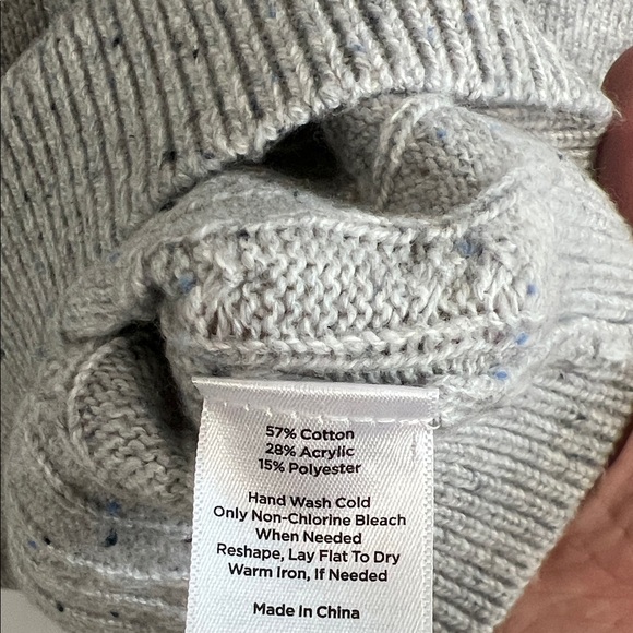 Talbots Gray Cable Knit Sweater with Button Detail - Size Small - Picture 5 of 5